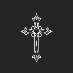 White Ink Cross Tattoo