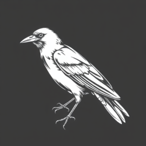 White Ink Crow Tattoo