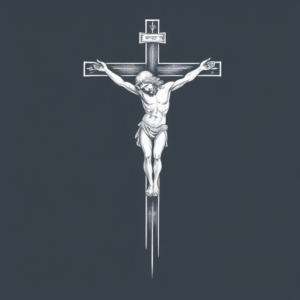 White Ink Crucifix Tattoo