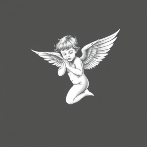 White Ink Cupid Tattoo