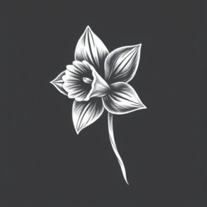White Ink Daffodil Tattoo