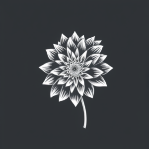 White Ink Dahlia Tattoo