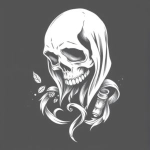 White Ink Death Tattoo