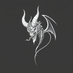 White Ink Demon Tattoo