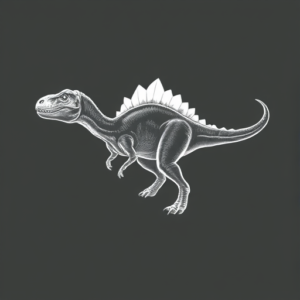 White Ink Dinosaur Tattoo