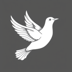 White Ink Dove Tattoo