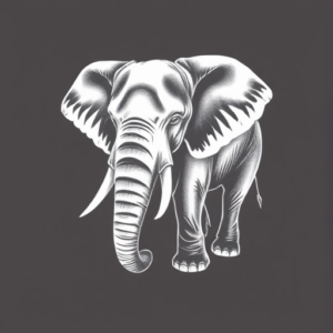 White Ink Elephant Tattoo