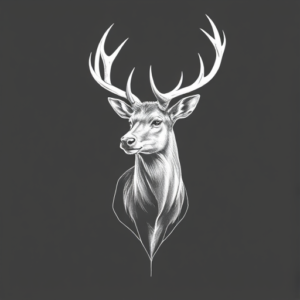 White Ink Elk Tattoo
