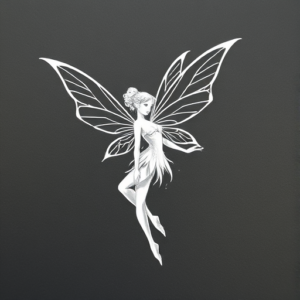 White Ink Fairy Tattoo