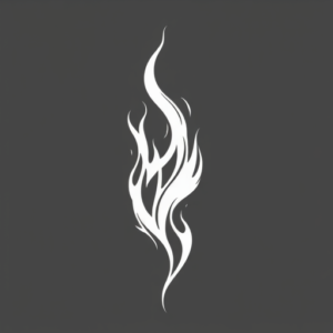 White Ink Flame Tattoo