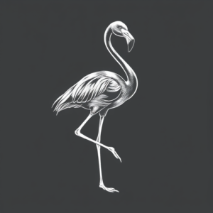 White Ink Flamingo Tattoo