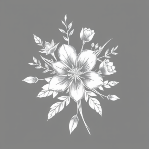 White Ink Floral Tattoo