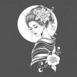 White Ink Geisha Tattoo