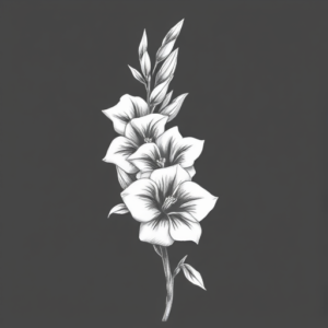 White Ink Gladiolus Tattoo