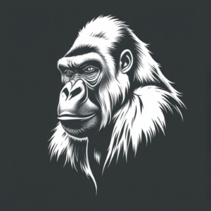 White Ink Gorilla Tattoo