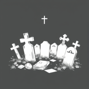 White Ink Graveyard Tattoo