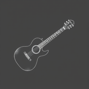 White Ink Guitar Tattoo