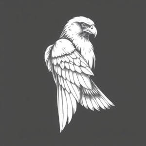 White Ink Hawk Tattoo