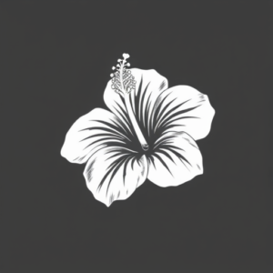 White Ink Hibiscus Tattoo