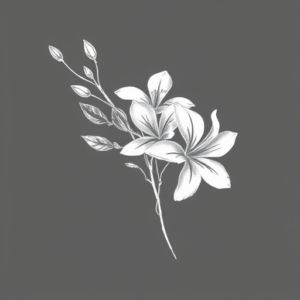 White Ink Honeysuckle Tattoo