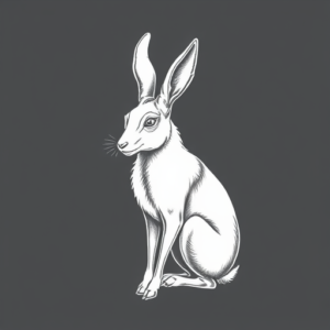 White Ink Jackalope Tattoo