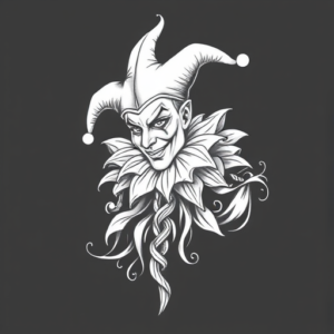 White Ink Jester Tattoo