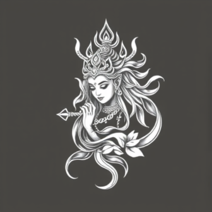 White Ink Kali Tattoo