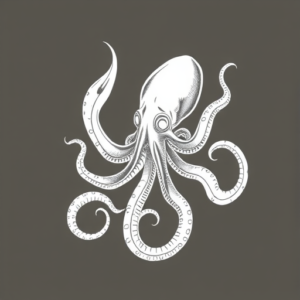 White Ink Kraken Tattoo