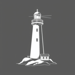 White Ink Lighthouse Tattoo