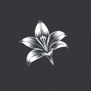 White Ink Lily Tattoo