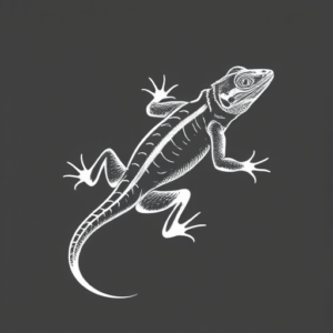 White Ink Lizard Tattoo