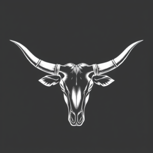 White Ink Longhorn Tattoo