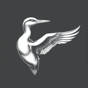 White Ink Loon Tattoo