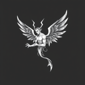 White Ink Lucifer Tattoo