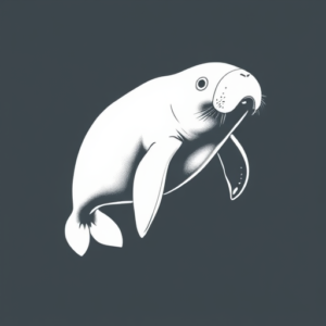 White Ink Manatee Tattoo