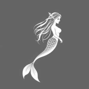White Ink Mermaid Tattoo