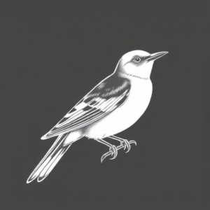 White Ink Mockingbird Tattoo