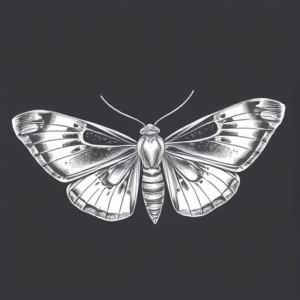 White Ink Moth Tattoo