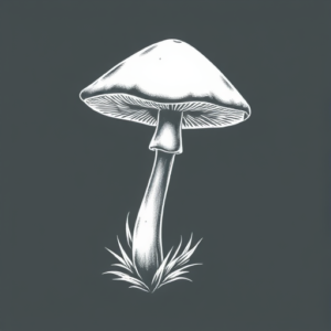 White Ink Mushroom Tattoo