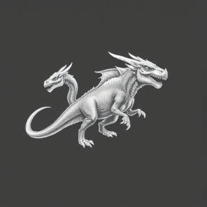 White Ink Mythosaur Tattoo