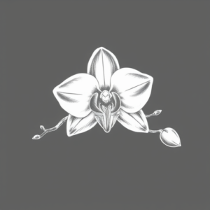 White Ink Orchid Tattoo