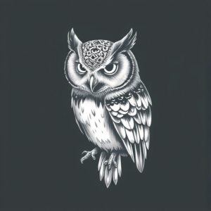White Ink Owl Tattoo