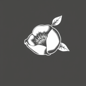 White Ink Peach Tattoo