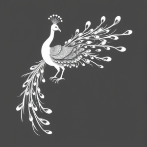 White Ink Peacock Tattoo