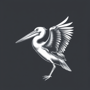 White Ink Pelican Tattoo