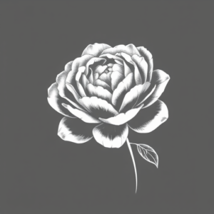 White Ink Peony Tattoo
