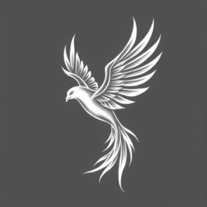 White Ink Phoenix Tattoo