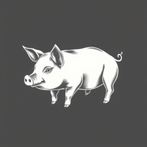 White Ink Pig Tattoo