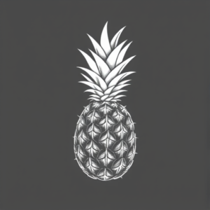 White Ink Pineapple Tattoo