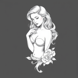 White Ink Pinup Tattoo